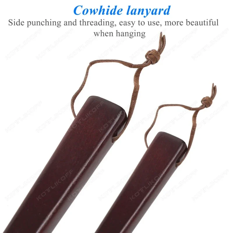 Lanière en cuir pour ustensiles de cuisine avec couture latérale. Facile à utiliser et esthétique.