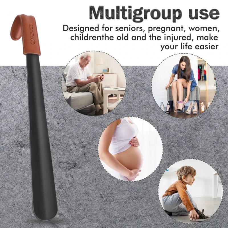 Chausse-pied long pour seniors, aide à l'autonomie et à l'enfilage facile des chaussures.